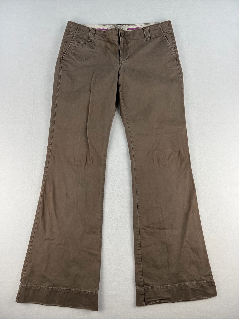 Vintage Y2K Old Navy Low Rise Perfect Super Flare Brown Pants Womens Size 4